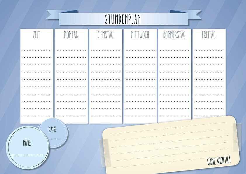 Download Stundenplanvorlagen In Den Grossen Din Und Din A5