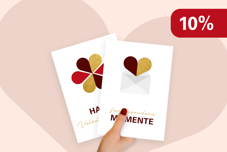 Erhalten Sie 10 % Rabatt auf ihre gedruckten Karten