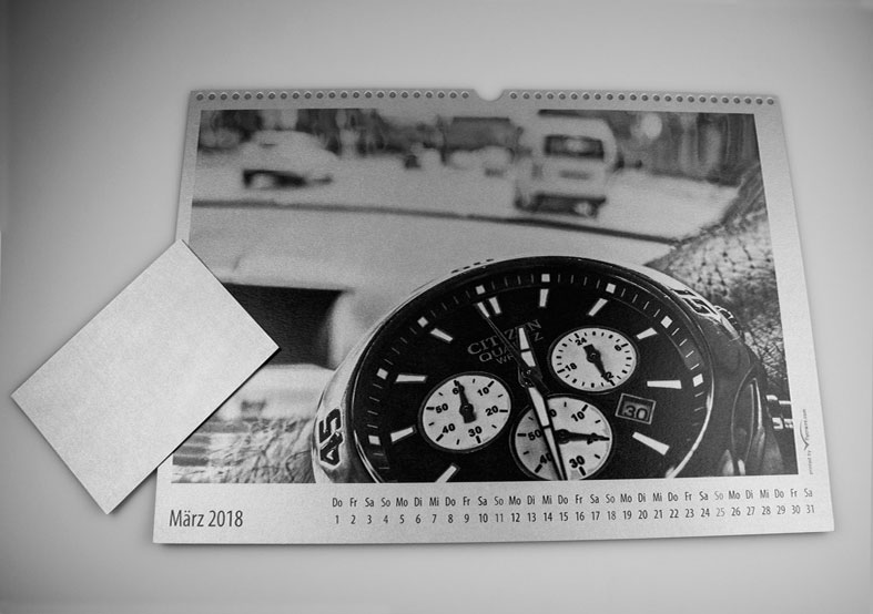 Chrom Wandkalender, edel Edler Chrom Kalender