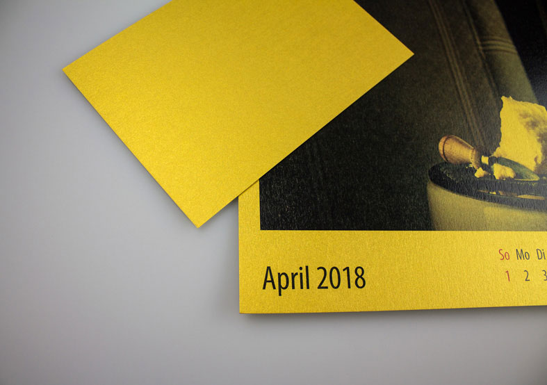 Wandkalender mit Pearlgold-Effekt Ausschnitt Ausschnitt pearlgold Wandkalender