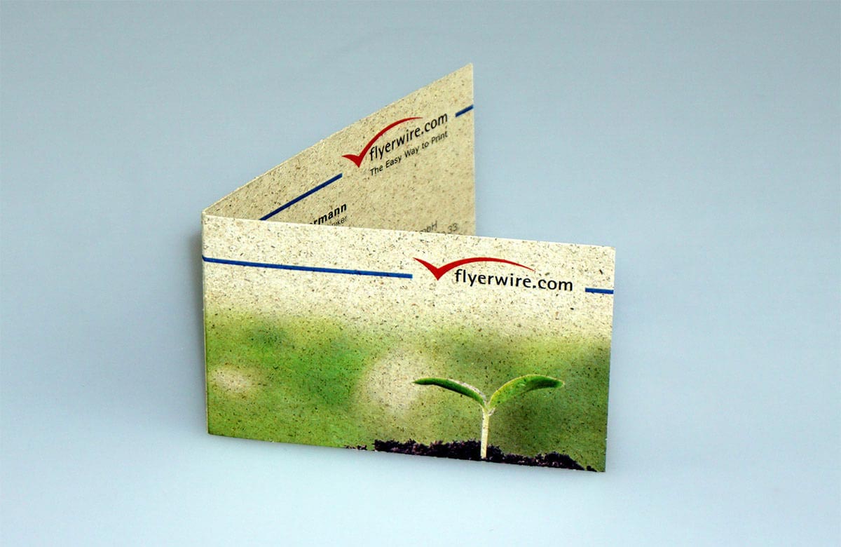 klapp-Visitenkarte aus Naturpapier Gras Klapp-Visitenkarten Scheufelen Graspapier