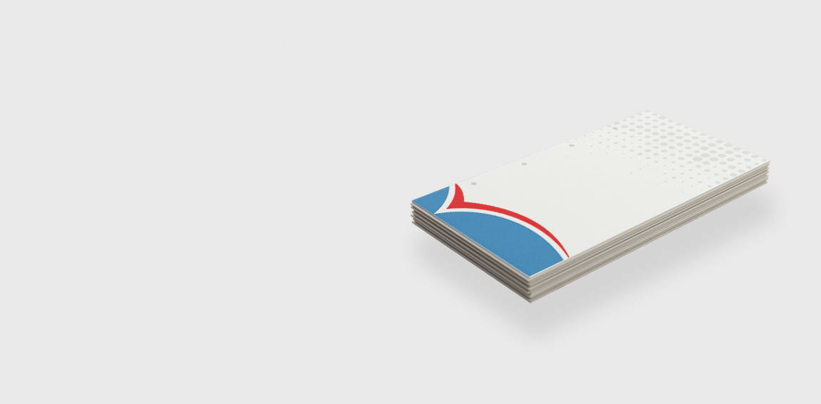 Beispiel einer Loseblattsammlung auf einem Stapel