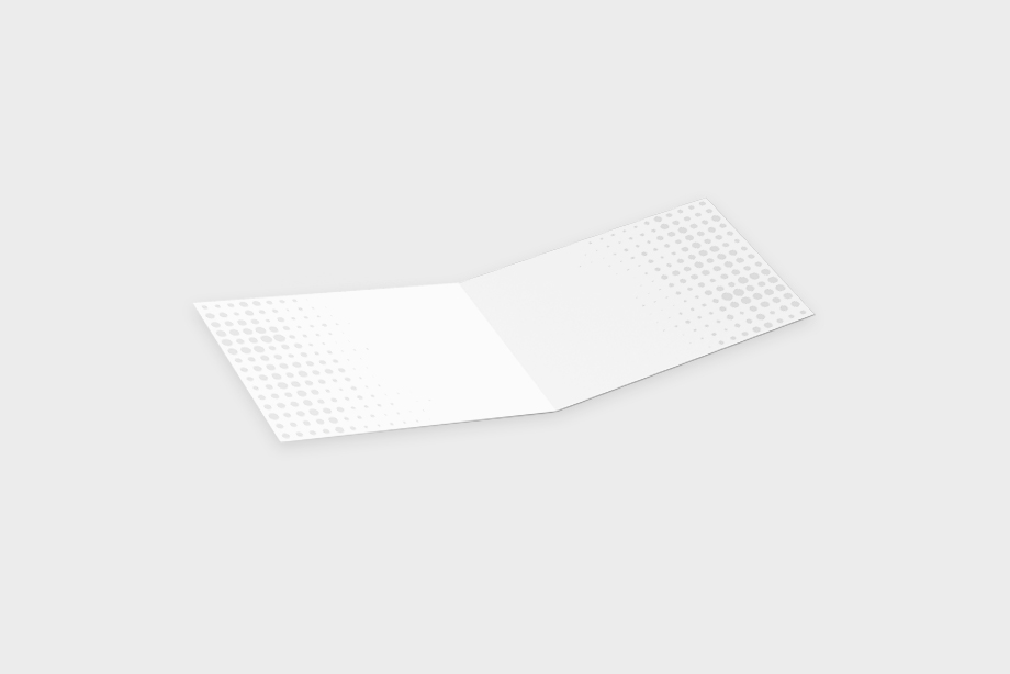 Klappkarten im Querformat drucken – geöffnete Karte mit individuellem Design