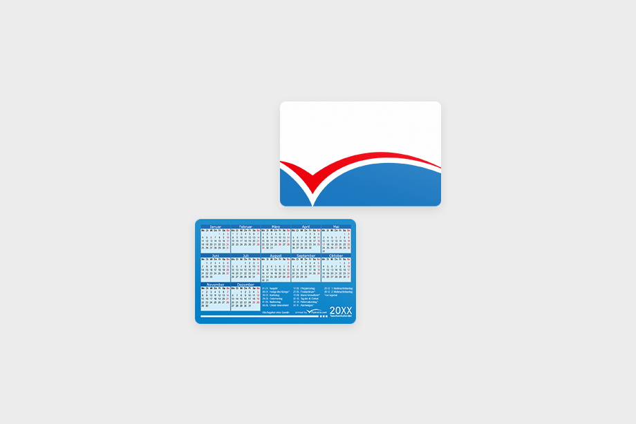 Minikalender im Querformat drucken mit gerundeten Ecken – professionelle Minikalender individuell gestalten