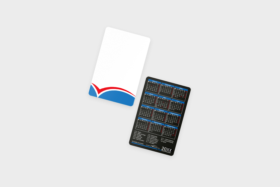 Minikalender im Hochformat drucken mit gerundeten Ecken – professionelle Minikalender individuell gestalten