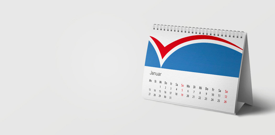 Tischkalender gestalten und drucken – hochwertige Kalender für Schreibtisch und Empfang