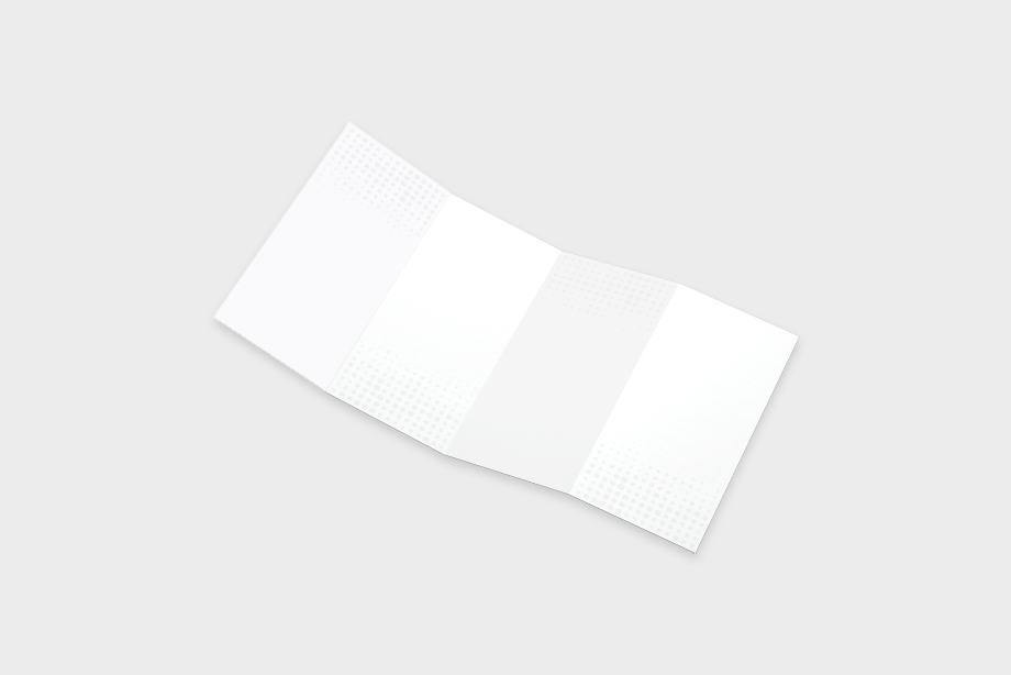 Doppelparallelfalz-Flyer geöffnet – Innenansicht eines mehrseitigen Falzflyers mit parallelen Falzbrüchen