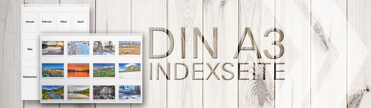 Indexseite für Ihre DIN A3 Wandkalender