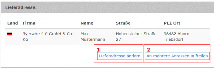 Lieferadresse(n)