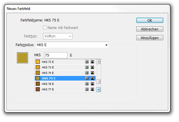 Farbfelder in InDesign öffnen