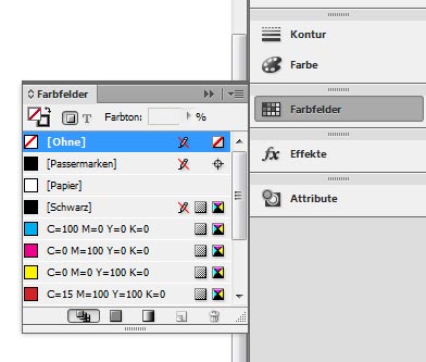 Farbfelder in InDesign öffnen