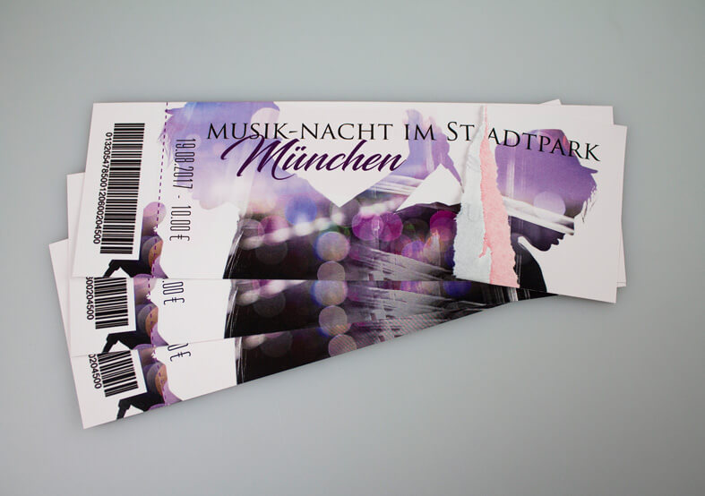 Tickets mit roter Sicherheitschicht