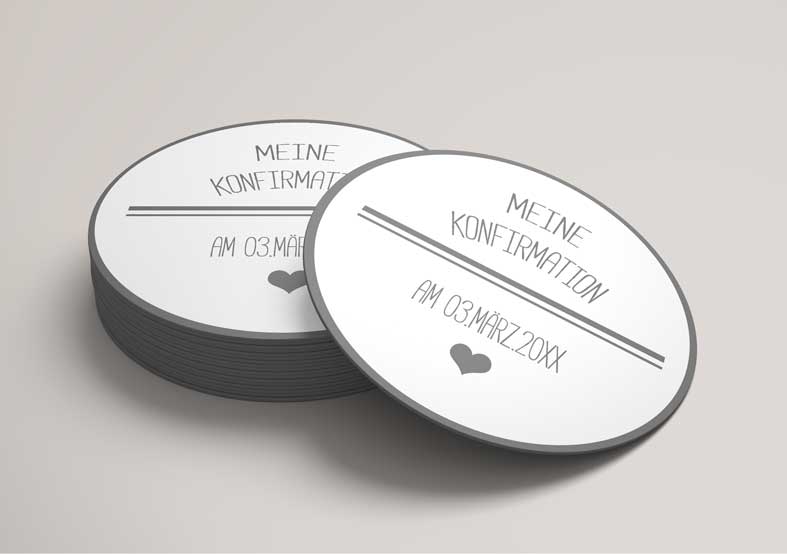 Bierdeckel für Ihre Konfirmation, Kommunion und Jugendweihe bestellen Bierdeckel konfigurieren