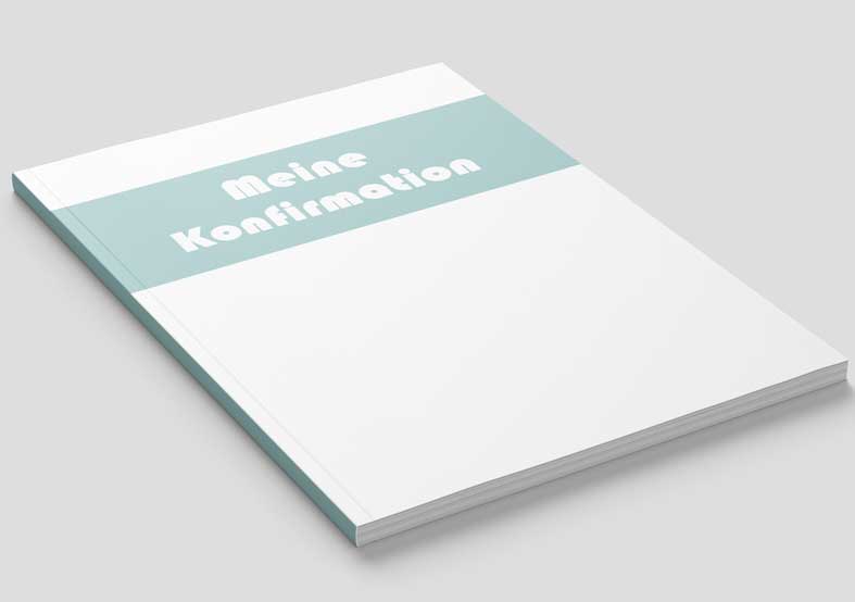 Broschüren mit Klebebindung für Ihre Konfirmation, Kommunion oder Jugendweihe bestellen Broschüre Klebebindung konfigurieren