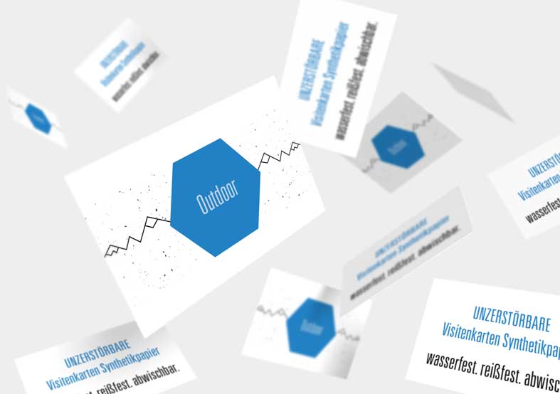Visitenkarten aus synthetischem Material bestellen Visitenkarten Synthetikpapier konfigurieren