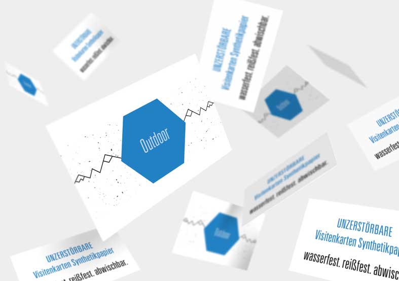 Visitenkarten aus synthetischem Material