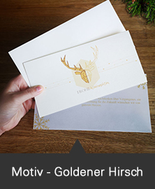 Weihnachtskarten-Set Goldener Hirsch
