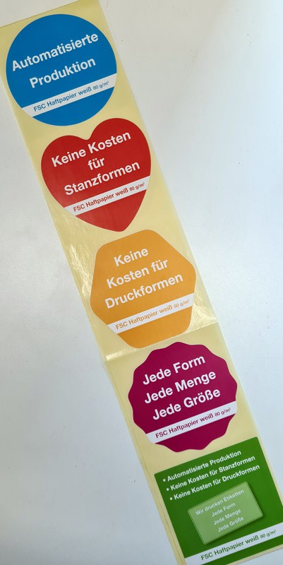 Rollenetiketten Formen